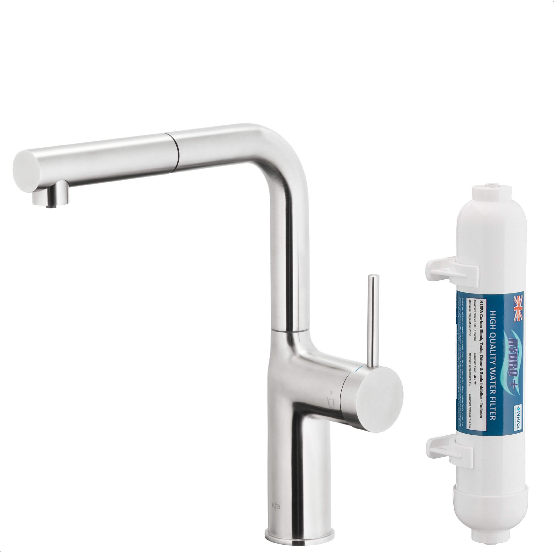 KFA Armatura Duero Pure Move kuchyňská baterie s filtrem stojící inox 6623-422-22