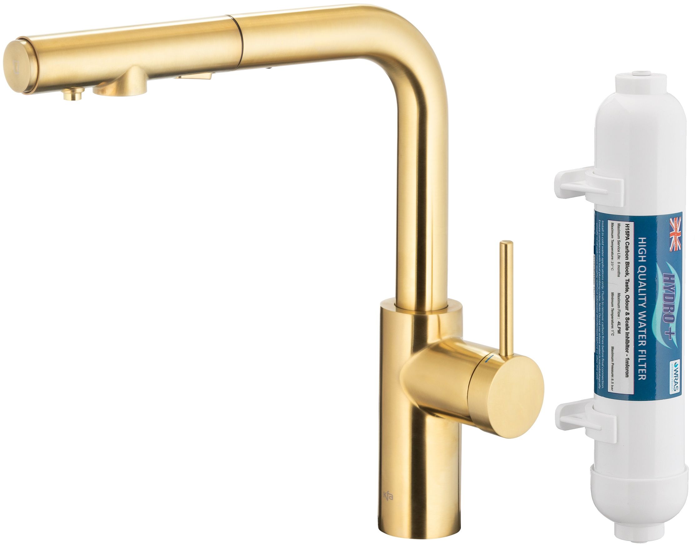 KFA Armatura Duero Pure Basic kuchyňská baterie s filtrem stojící zlatá/staré zlato 6623-112-39