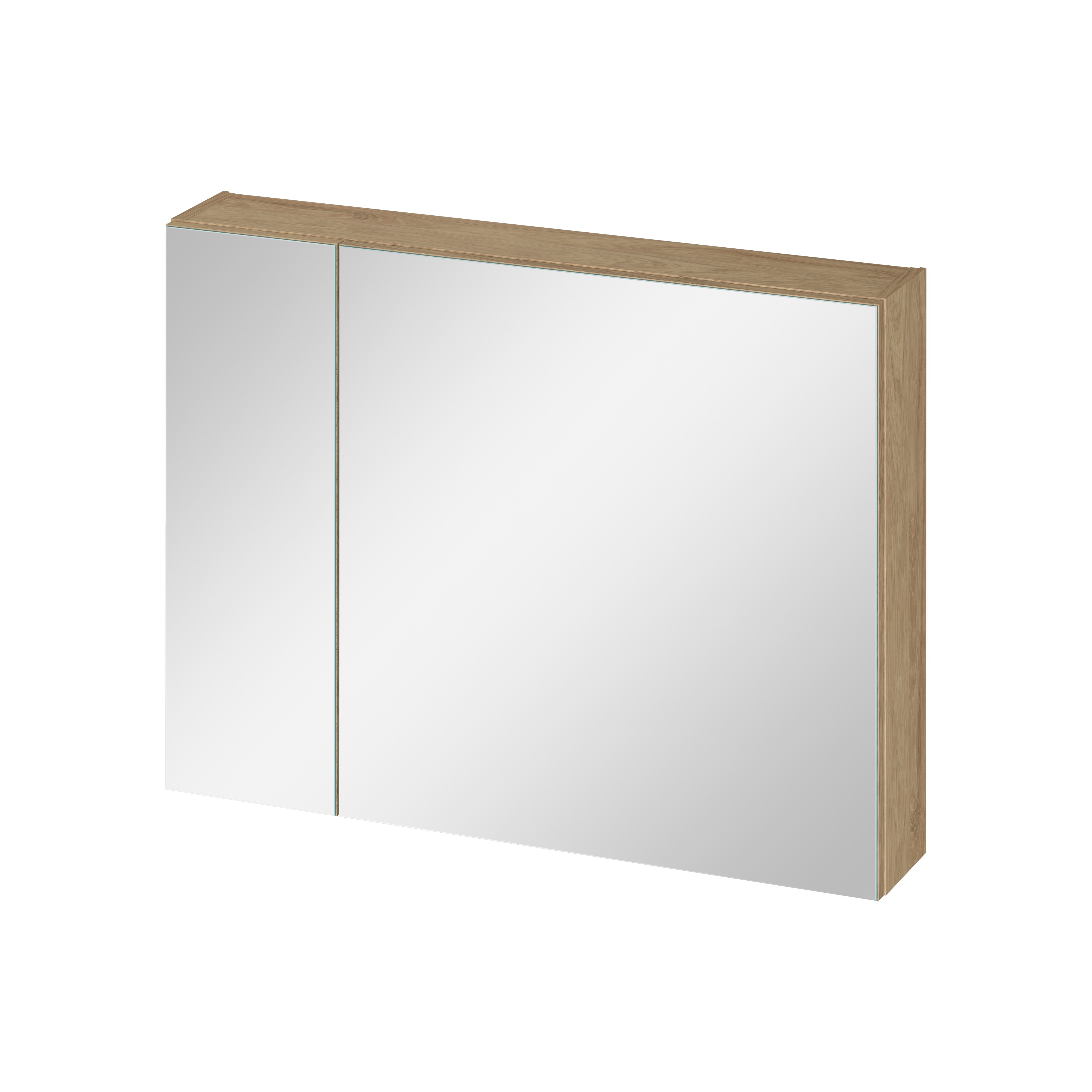Cersanit Ovida skříňka 79.4x14.1x59.2 cm se zrcadlem dub S1058-016