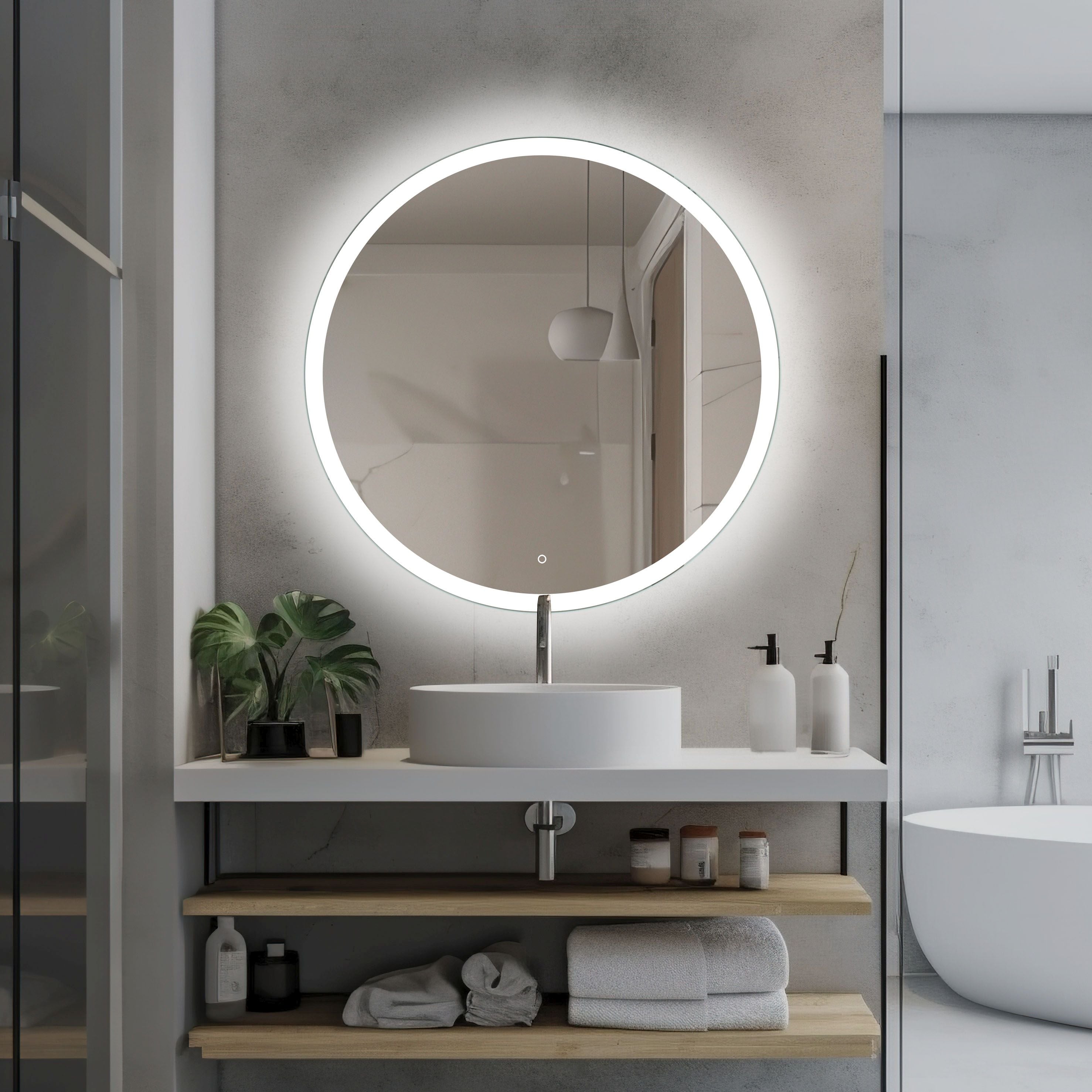 Venti Ring zrcadlo 60x60 cm kulatý s osvětlením 5907722357137