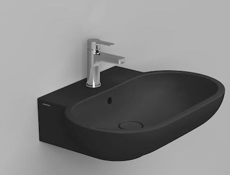 Ceramica Dolomite Mirto umyvadlo 65x46 cm oválné klasický černá D461181