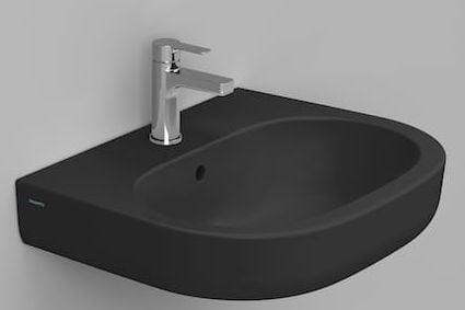 Ceramica Dolomite umyvadlo 60x48 cm oválné klasický černá matný D461281