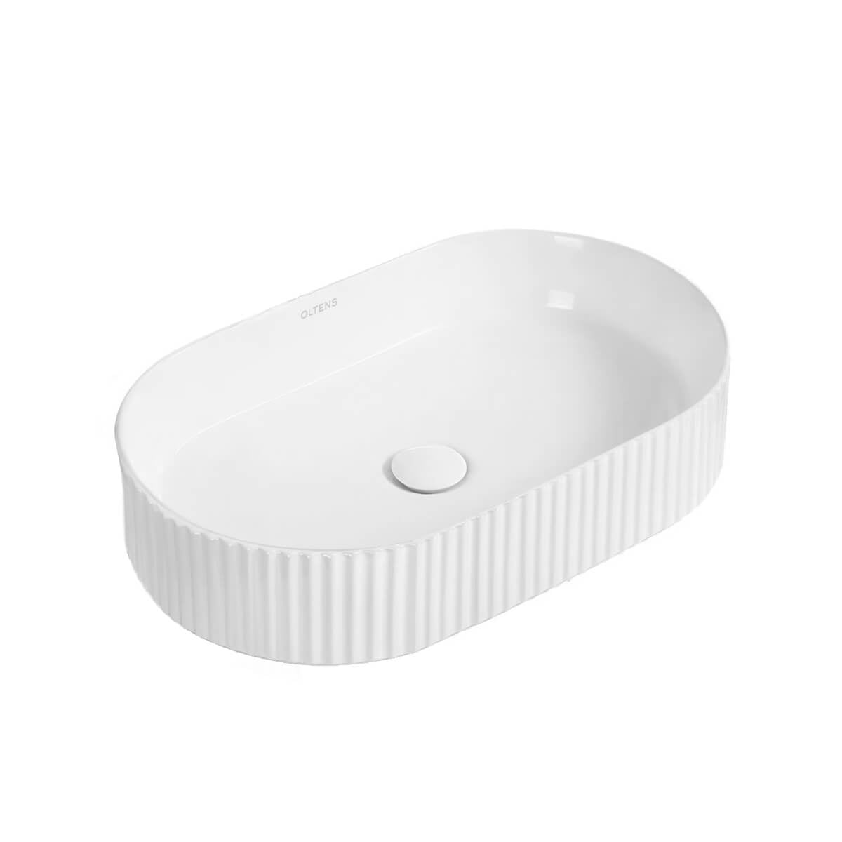 Oltens Hamnes umyvadlo 50x32 cm oválné na pult bílá lesk 40831000