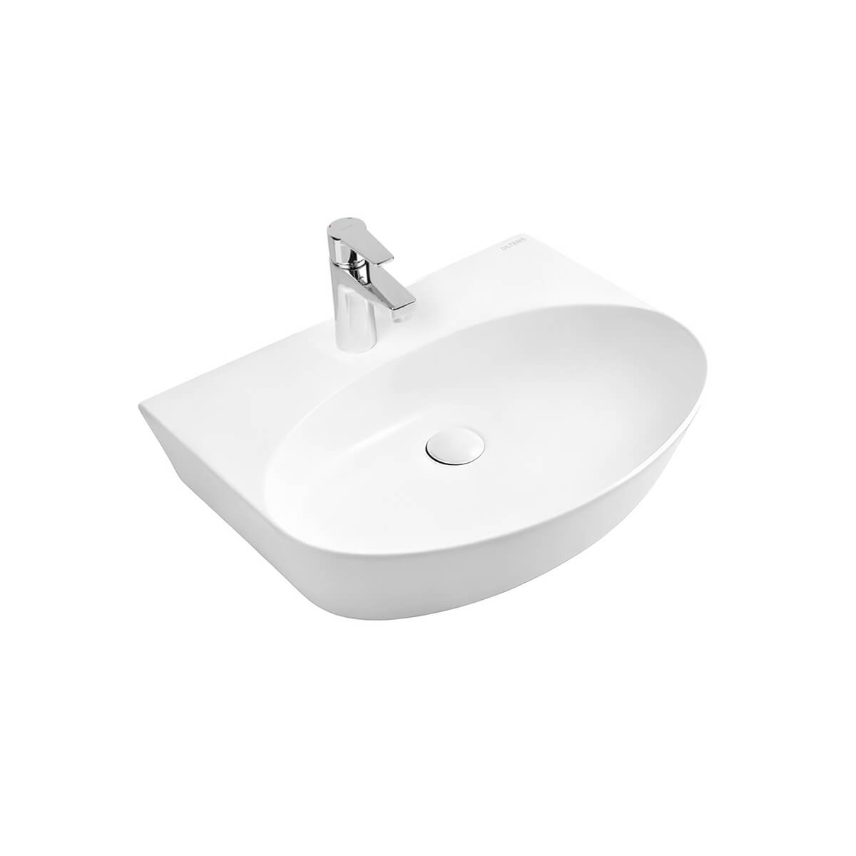 Oltens Luma umyvadlo 45.5x38.5 cm oválné klasický bílá lesk 41506000