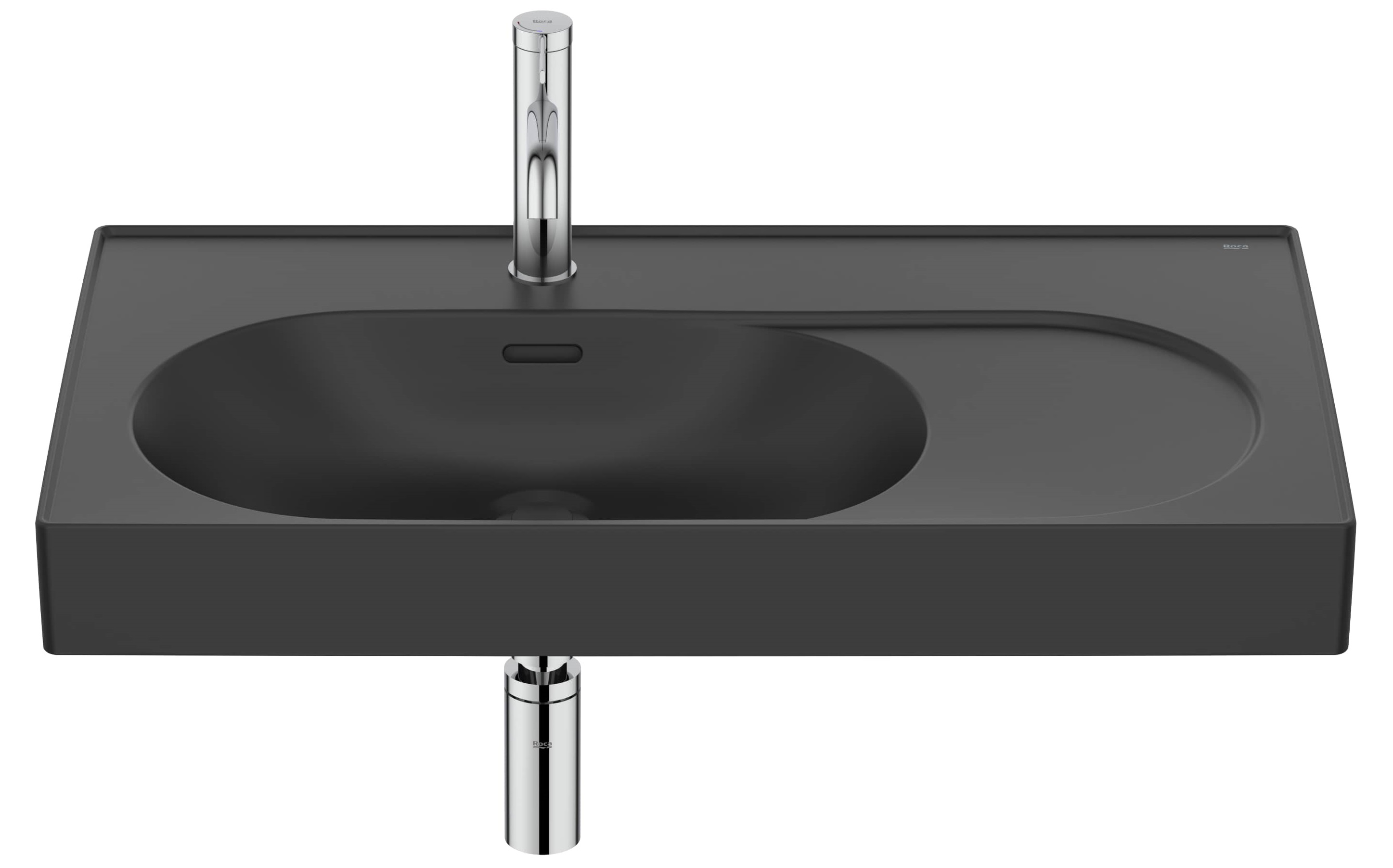 Roca Meridian umyvadlo 80x46 cm obdélníkový klasický-nábytkový černá matný A327743080