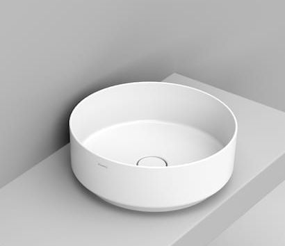 Ceramica Dolomite Noemi umyvadlo 44x44 cm kulatý na pult bílá lesk D310501