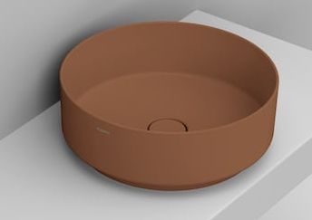 Ceramica Dolomite Noemi umyvadlo 44x44 cm kulatý na pult hnědá/béžová matný D310561