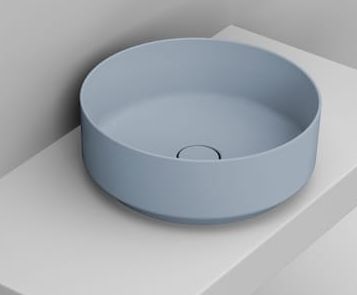 Ceramica Dolomite Noemi umyvadlo 44x44 cm kulatý na pult modrá matný D310571