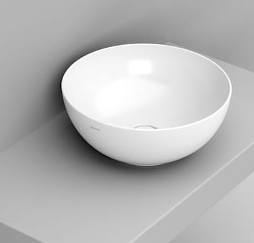 Ceramica Dolomite Noemi umyvadlo 44x44 cm kulatý na pult bílá lesk D310601