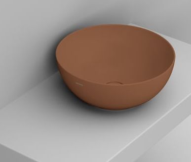 Ceramica Dolomite Noemi umyvadlo 44x44 cm kulatý na pult hnědá/béžová matný D310661