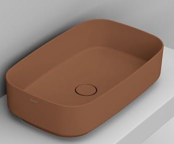 Ceramica Dolomite Noemi umyvadlo 62x38 cm obdélníkový na pult hnědá/béžová matný D311061