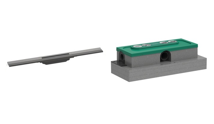 Sada vnější prvek odtoku Hansgrohe RainDrain Flex 56043340, montážní sada Hansgrohe uBox Universal 1000180