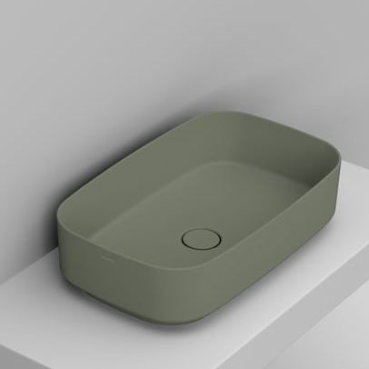 Ceramica Dolomite Noemi umyvadlo 62x38 cm obdélníkový na pult zelená matný D311075
