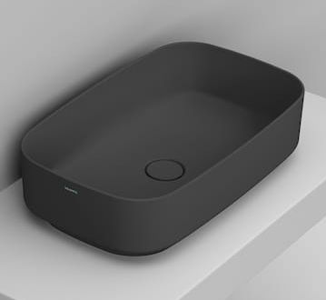 Ceramica Dolomite umyvadlo 62x38 cm obdélníkový na pult černá matný D311081