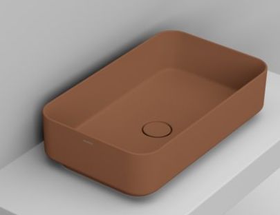 Ceramica Dolomite Noemi umyvadlo 60x36 cm obdélníkový na pult hnědá/béžová matný D311161