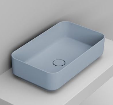 Ceramica Dolomite umyvadlo 60x36 cm obdélníkový na pult modrá matný D311171