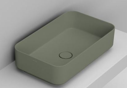 Ceramica Dolomite Noemi umyvadlo 60x36 cm obdélníkový na pult zelená matný D311175