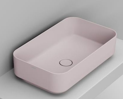 Ceramica Dolomite Noemi umyvadlo 64x38.5 cm obdélníkový na pult růžová matný D311265