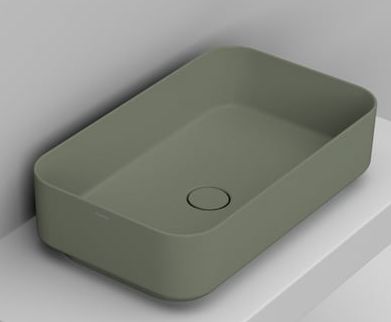 Ceramica Dolomite Noemi umyvadlo 64x38.5 cm obdélníkový na pult zelená matný D311275