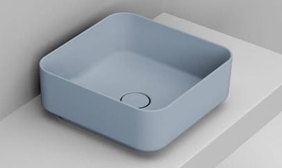 Ceramica Dolomite Noemi umyvadlo 40x40 cm čtvercový na pult modrá matný D311771