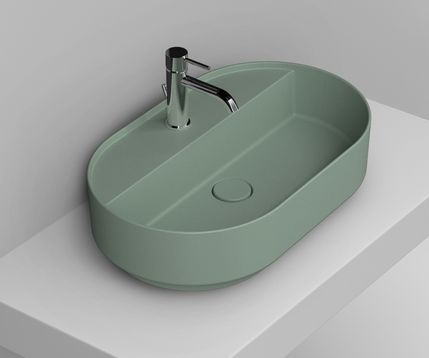 Ceramica Dolomite Noemi umyvadlo 65x40 cm oválné na pult zelená D312075