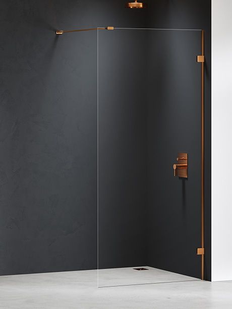 New Trendy Eventa Copper Brushed sprchová zástěna walk-in 90 cm měděná kartáčovaný/průhledné sklo EXK-8159