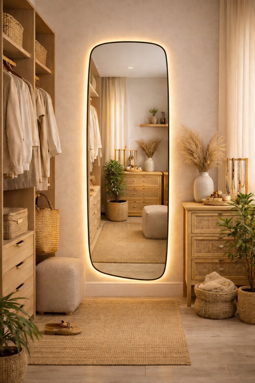 Baltica Design Stone Calm zrcadlo 50x155 cm s osvětlením černá 5904107932583