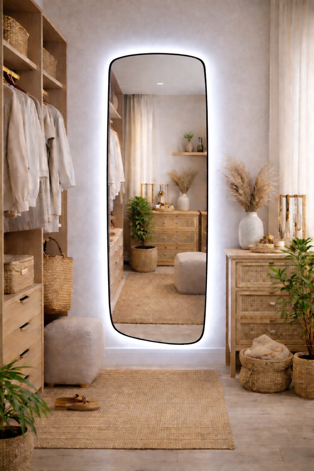Baltica Design Stone Calm zrcadlo 50x155 cm s osvětlením černá 5904107932576