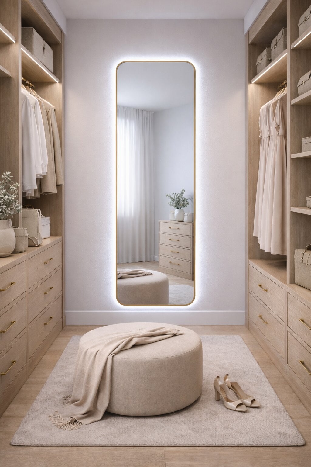 Baltica Design Stone Aura zrcadlo 50x155 cm s osvětlením zlatá 5904107932903