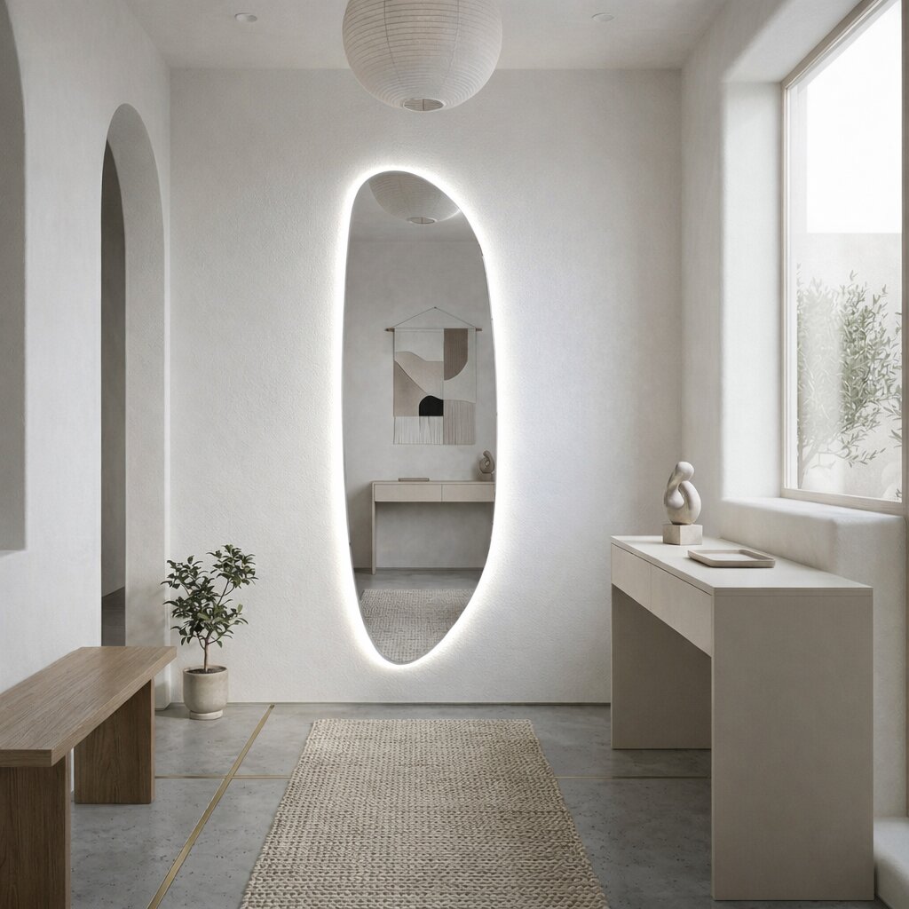Baltica Design Stone Fluid zrcadlo 50x155 cm s osvětlením 5904107933153