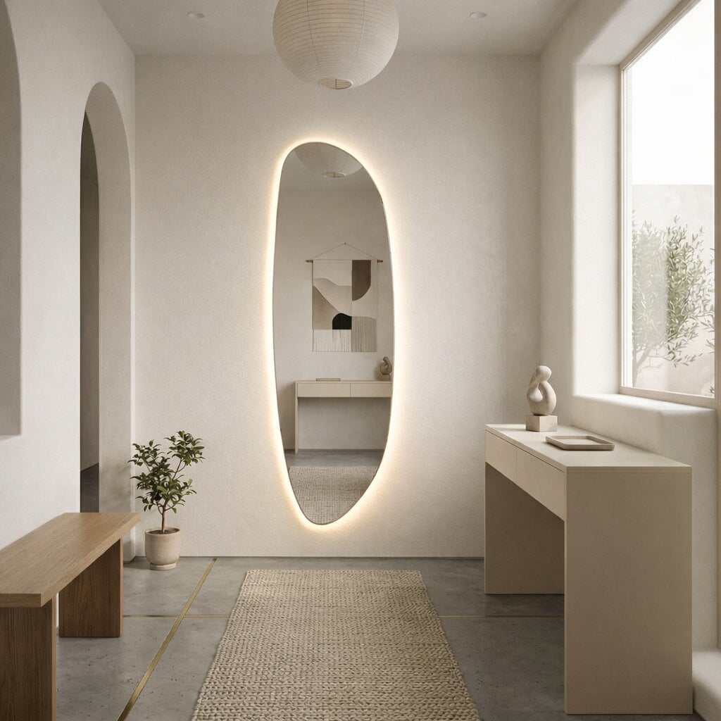 Baltica Design Stone Fluid zrcadlo 50x155 cm s osvětlením 5904107933139
