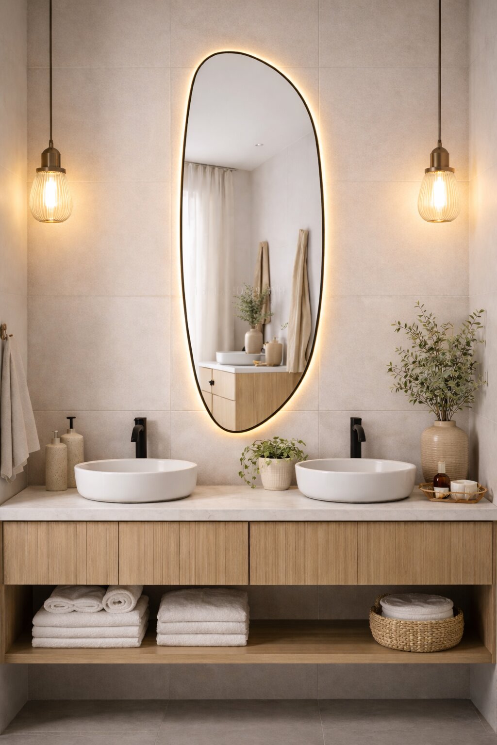 Baltica Design Stone Fluid zrcadlo 50x155 cm s osvětlením černá 5904107932767