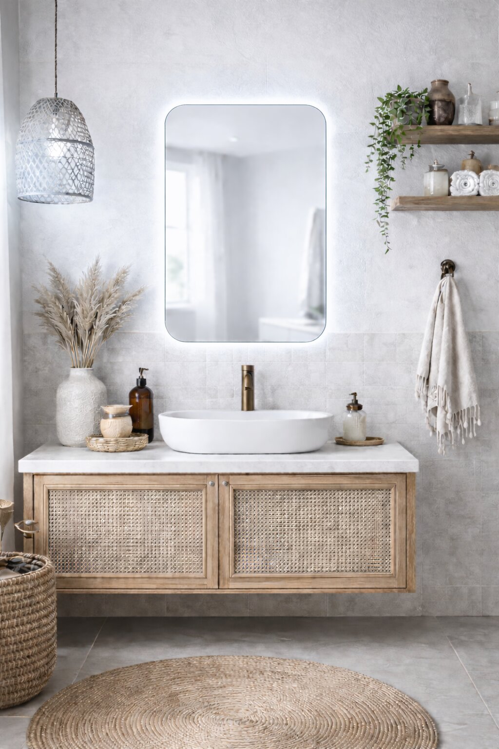 Baltica Design Stone Aura zrcadlo 60x90 cm s osvětlením 5904107933245
