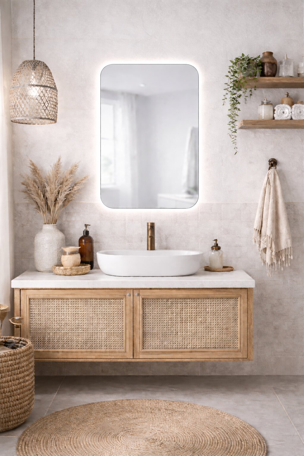 Baltica Design Stone Aura zrcadlo 60x90 cm s osvětlením 5904107933221