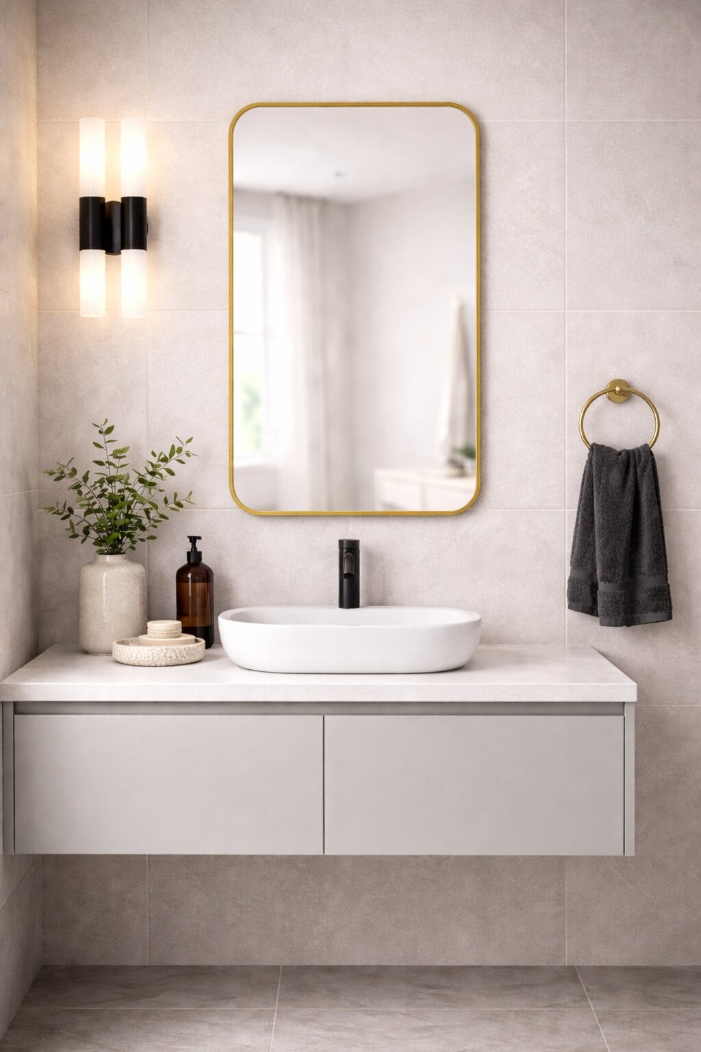 Baltica Design Stone Aura zrcadlo 60x90 cm zlatá 5904107932972