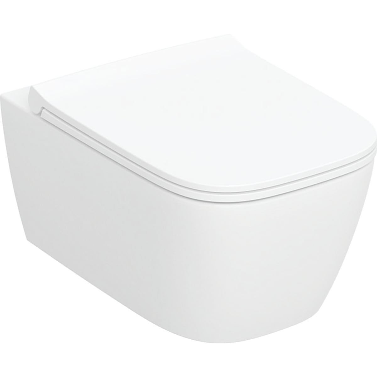 Geberit Smyle Square wc mísa se sedátkem s pomalým sklápěním závěsná bez splachovacího kruhu s vírovým splachováním bílá lesk 503.171.00.1