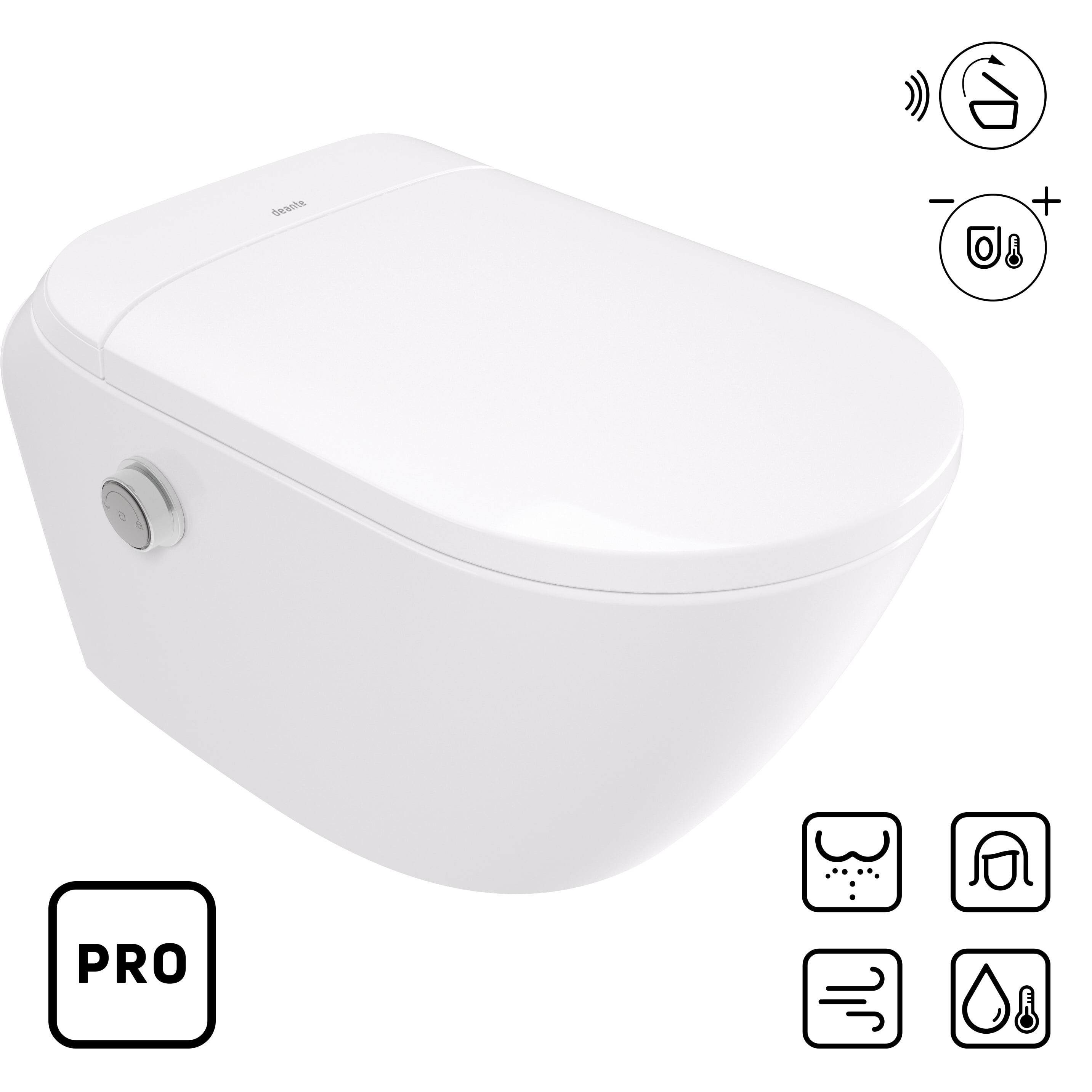 Deante Silia bidetové wc s ovládacím kolečkem závěsné Bez oplachového kruhu bílá CSID6ZPW