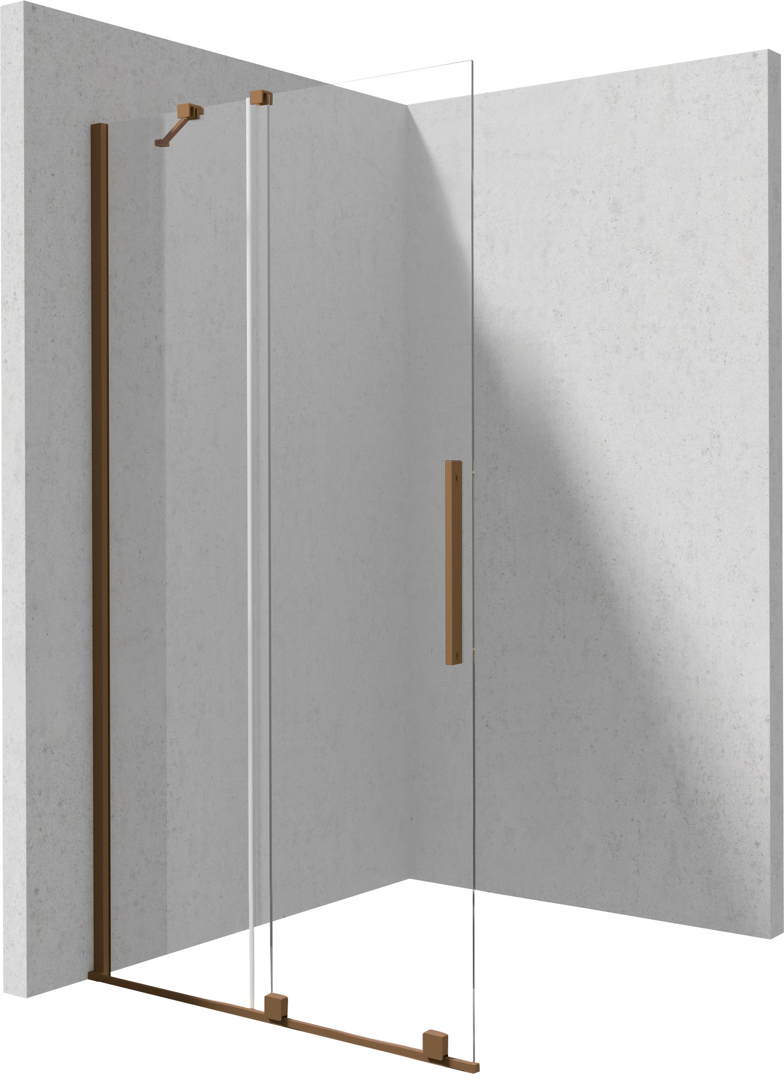 Deante Prizma sprchová zástěna walk-in 120 cm hnědá kartáčovaný/průhledné sklo KTJ_C32R