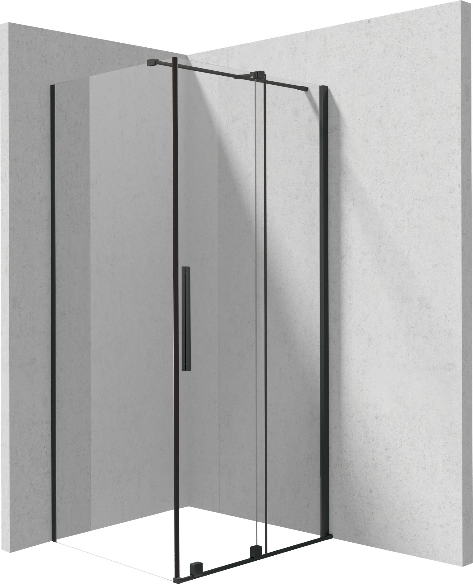 Deante Prizma sprchový kout 120x80 cm obdélníkový černá matný/průhledné sklo KPNNP12S08