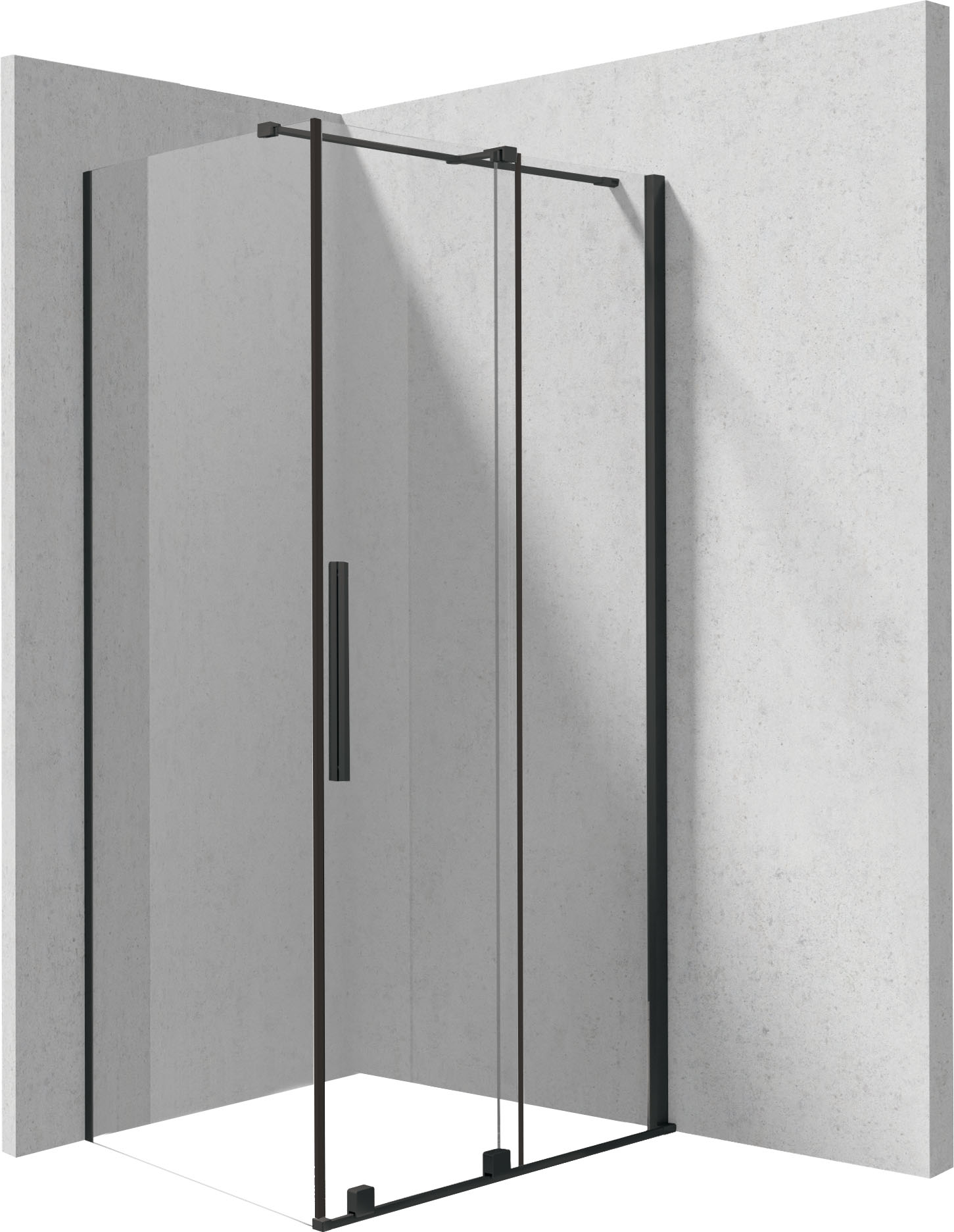 Deante Prizma sprchový kout 140x70 cm obdélníkový černá matný/průhledné sklo KPNNP14S07