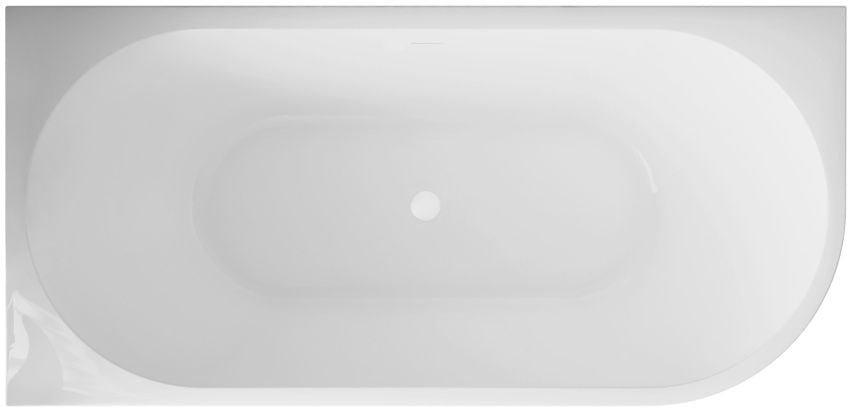 Invena Astri vana ke stěně 160x80 cm oválná bílá AN-03-16L