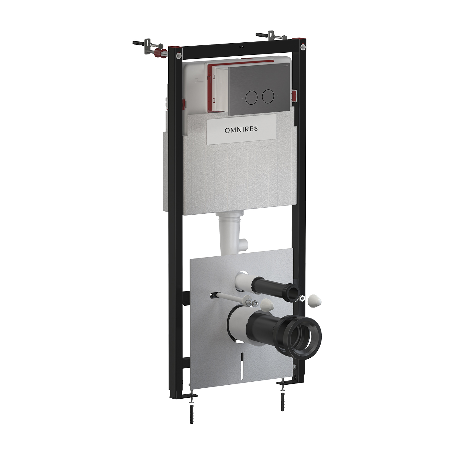 Omnires Eco Flush Set podomítkový wc modul se splachovacím tlačítkem pro závěsnou mísu STFWCECO1R45-RAT