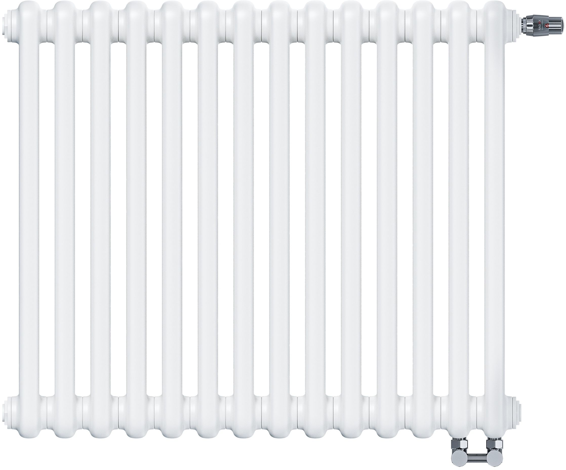 Irsap Tesi 2 pokojový radiátor 56.5x63 cm podłączenie spodní bílá IRS-TES-2056-14-B25