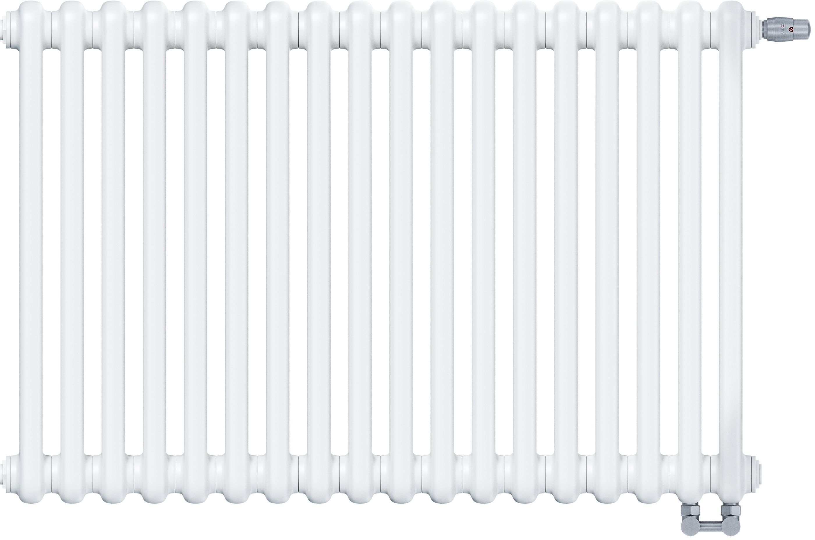 Irsap Tesi 2 pokojový radiátor 56.5x90 cm podłączenie spodní bílá IRS-TES-2056-20-B25