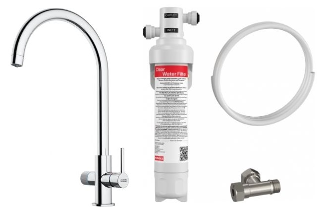 Sada kuchyňská baterie Franke Lina 120.0730.806, filtr pod dřez Franke Clear Water 150.0730.809