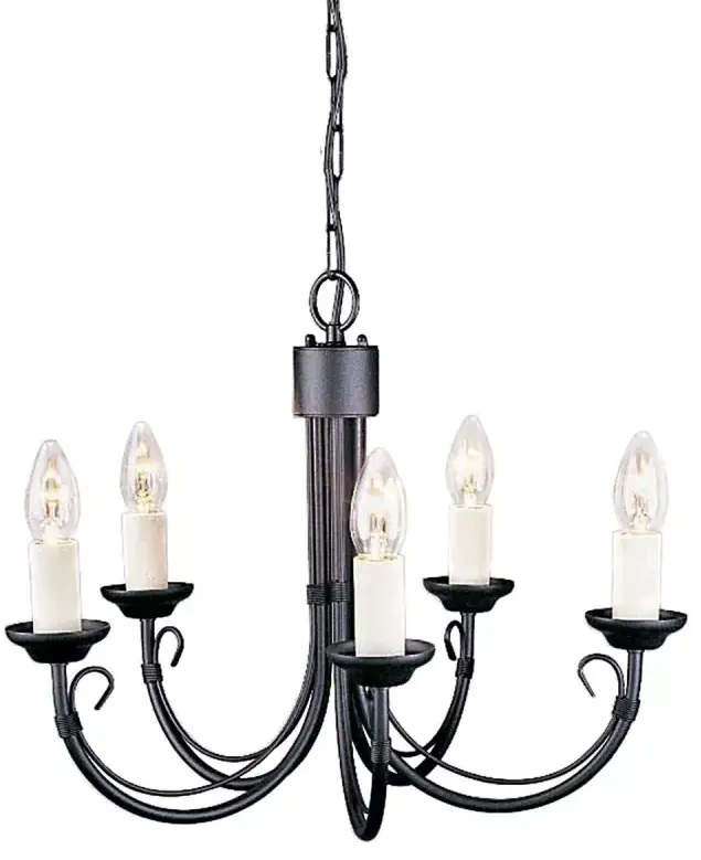 Elstead Lighting Chartwell závěsné svítidlo 5x60 W černá CH5-BLACK