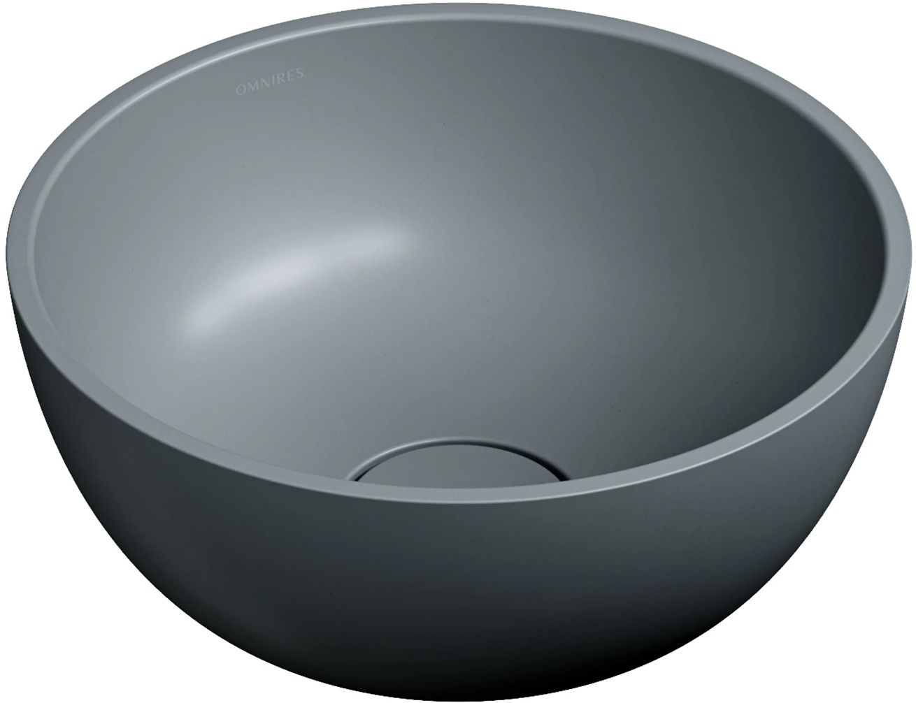Omnires Shell M+ umyvadlo 35x35 cm kulatý na pult černá matný SHELL350UNAG