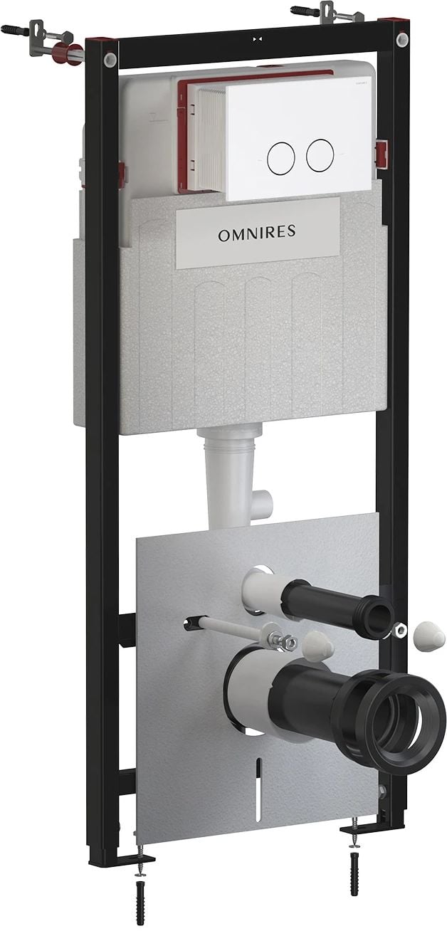 Omnires Flush Set podomítkový wc modul se splachovacím tlačítkem pro závěsnou mísu STFWC1R45-RWM