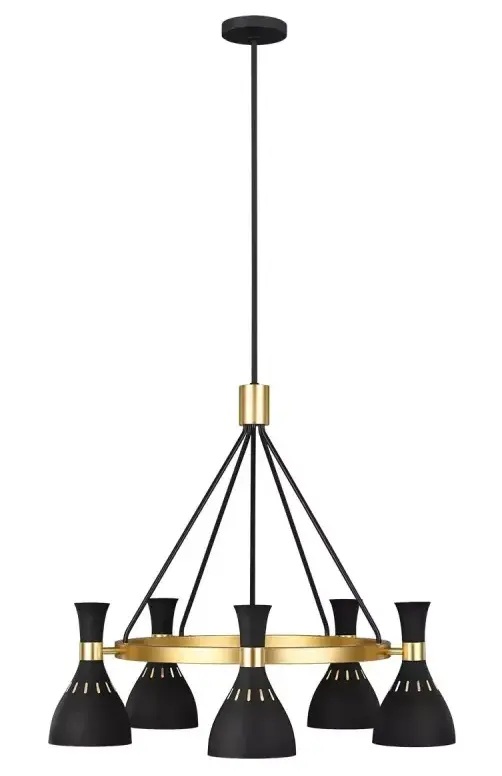 Elstead Lighting Joan závěsné svítidlo 5x60 W černá-mosaz FE-JOAN5-MB