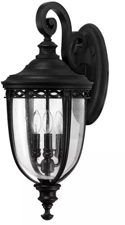 Elstead Lighting English Bridle venkovní nástěnné svítidlo 3x60 W černá FE-EB2-L-BLK